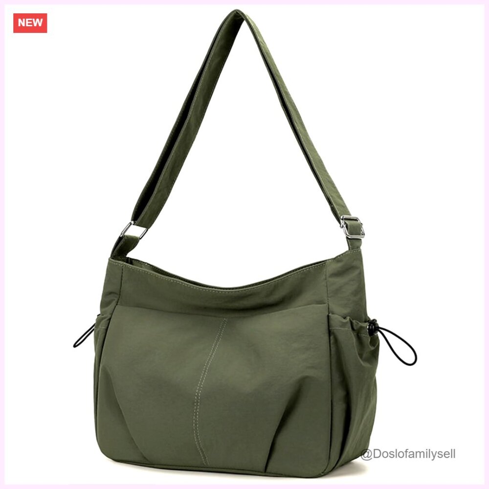 Large Nylon Tote Crossbody Bag Waterproof Travel Work Purse Adjustable Strap